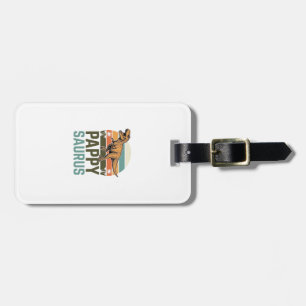 Pappysaurus Funny Dinosaur Vintage Sunset Shirt_1 Luggage Tag