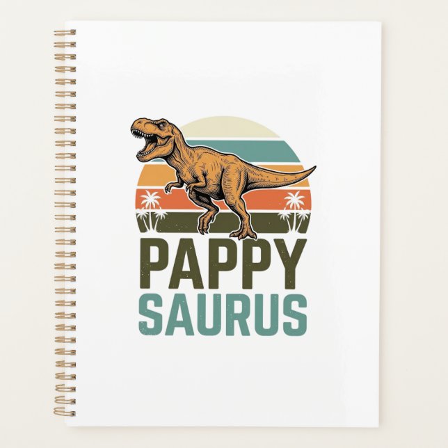 Pappysaurus Funny Dinosaur Vintage Sunset Shirt_1 Planner (Front)
