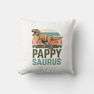 Pappysaurus Funny Dinosaur Vintage Sunset Shirt_1 Throw Pillow