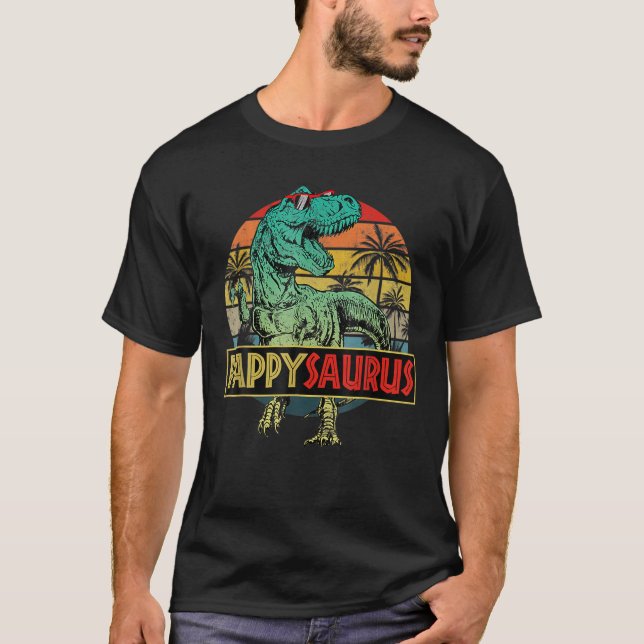 Pappysaurus T Rex Dinosaur Daddy Saurus Family Mat T-Shirt (Front)