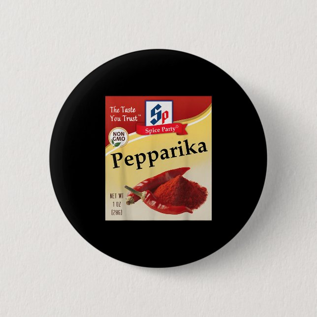 Paprika Condiment Costume Holiday Spice Group Cost 2 Inch Round Button (Front)
