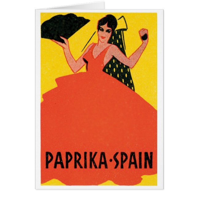 Paprika Espagne Étiquette Vintage (Devant)