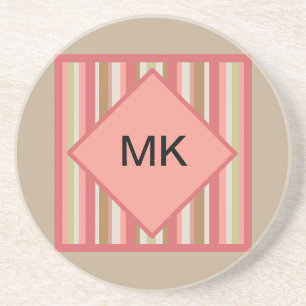 Paprika Stripes Pattern Coaster