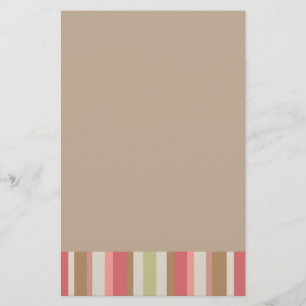 Paprika Stripes Pattern Stationery