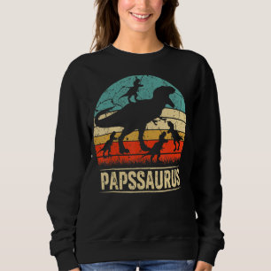 Paps Dinosaur T Rex Papssaurus 4 Kids Family Match Sweatshirt