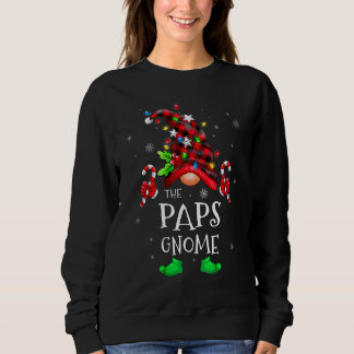 Paps Gnome Buffalo Plaid Matching Family Christmas Sweatshirt