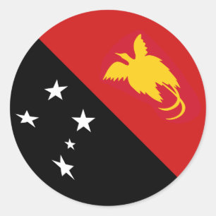 Papua New Guinea Fisheye Flag Sticker