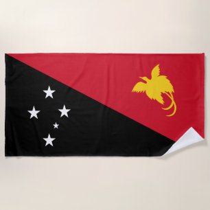 Papua New Guinea Flag Beach Towel