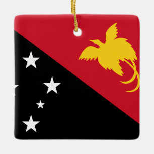 Papua New Guinea Flag Ceramic Ornament