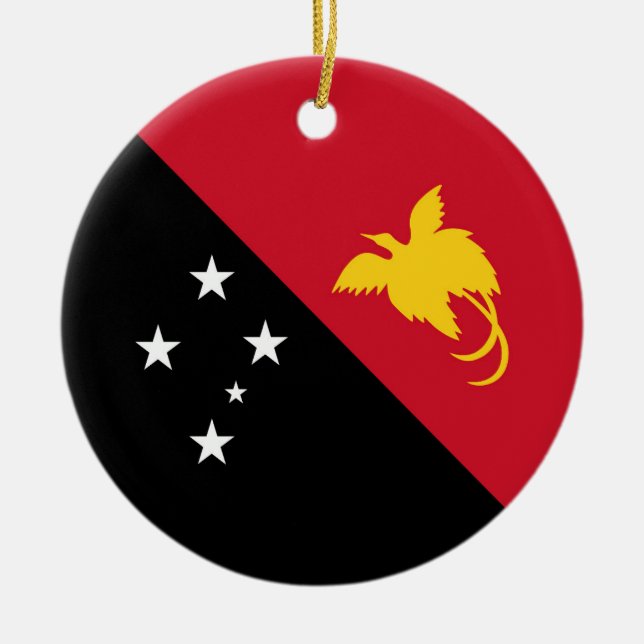 Papua New Guinea flag Ceramic Ornament (Front)