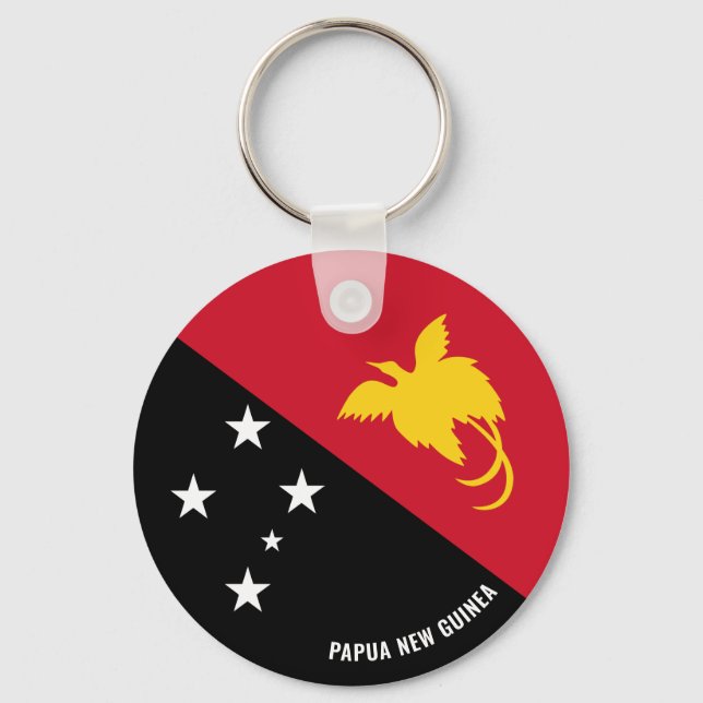 Papua New Guinea Flag Charming Patriotic Keychain (Front)