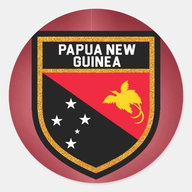 Papua New Guinea Flag Classic Round Sticker (Front)