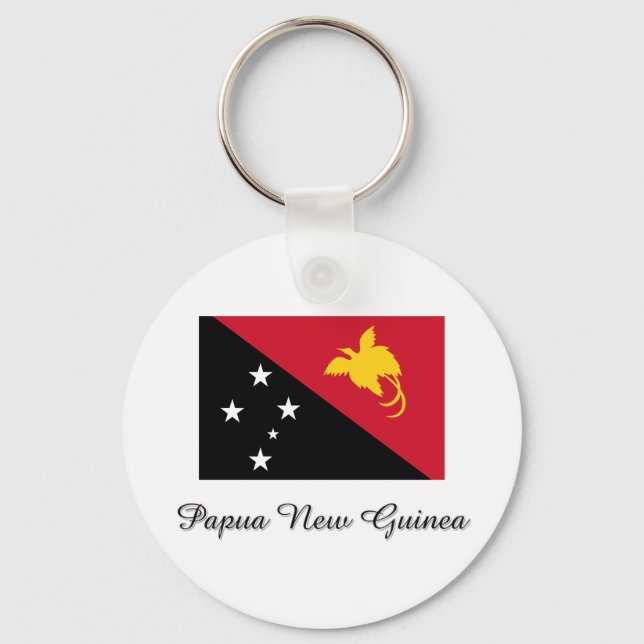Papua New Guinea Flag Design Keychain (Front)