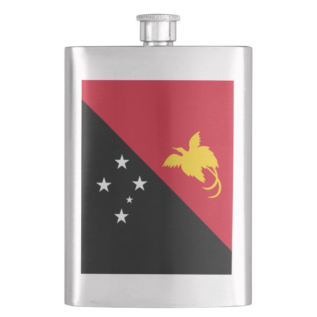 Papua New Guinea flag Hip Flask (Front)