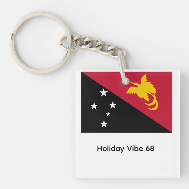 Papua New Guinea flag  Keychain (Front)