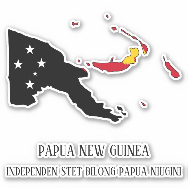 Papua New Guinea Flag Map (Front)
