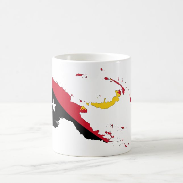 Papua New Guinea Flag Map Coffee Mug (Center)