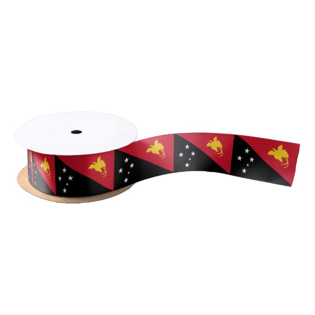 Papua New Guinea Flag Satin Ribbon (Spool)
