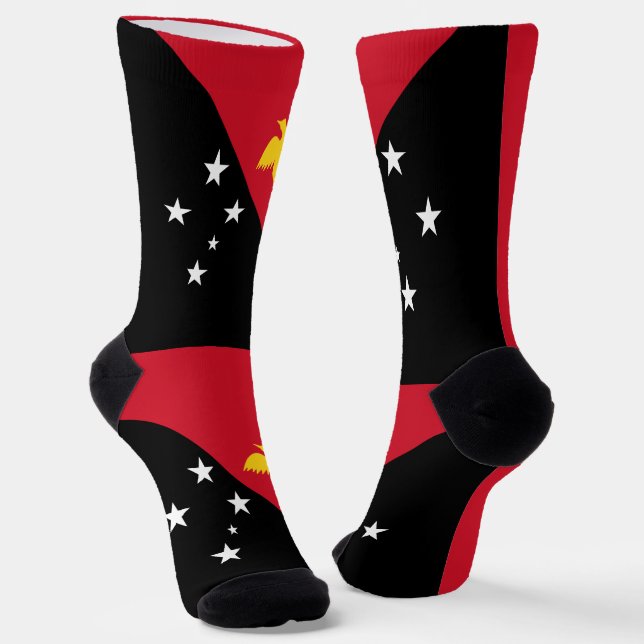 Papua New Guinea Flag Socks (Angled)