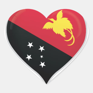Papua new guinea love flag pride heart sticker