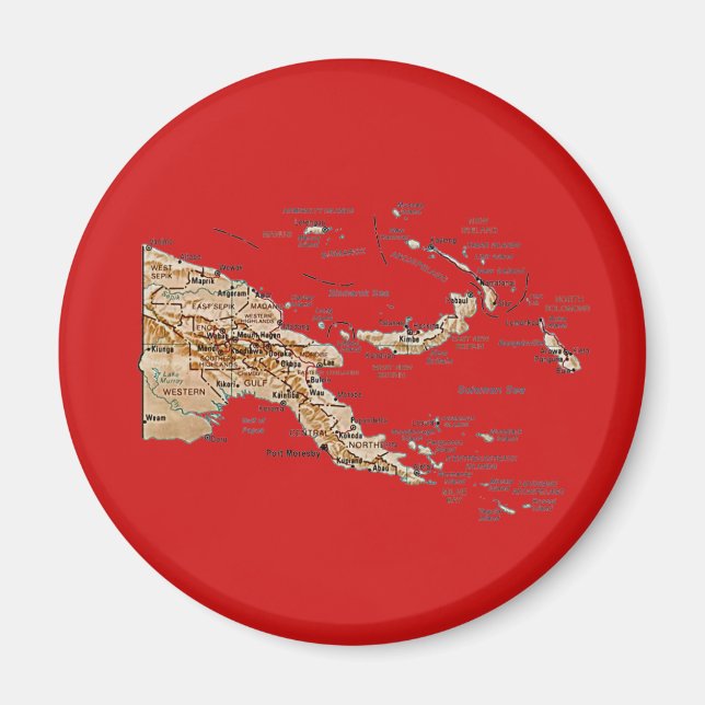 Papua New Guinea Map Magnet (Front)