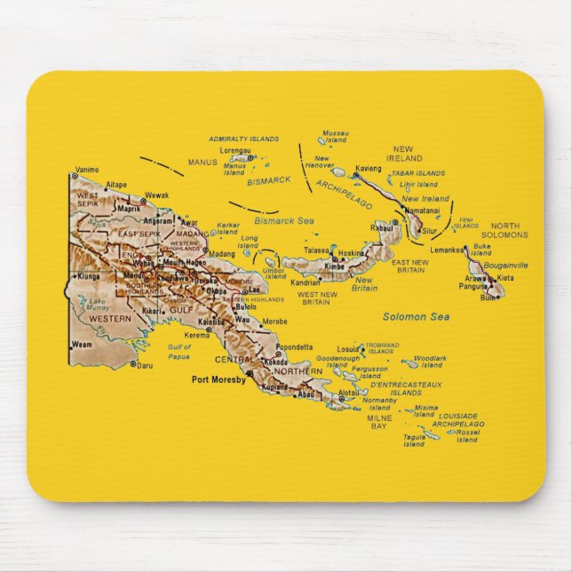 Papua New Guinea Map Mousepad (Front)