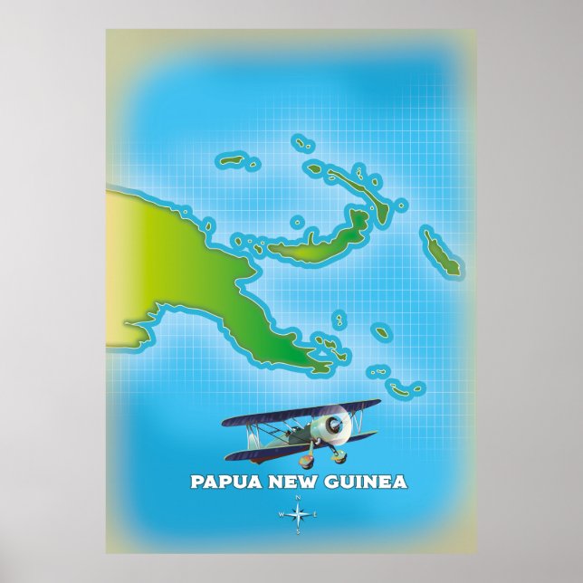 papua new guinea map. poster (Front)
