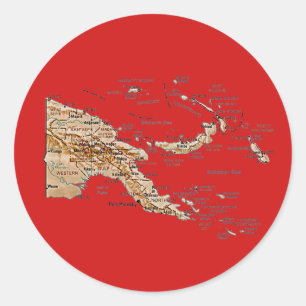 Papua New Guinea Map Sticker