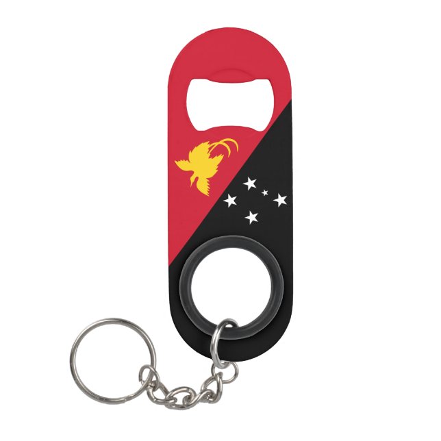 Papua New Guinea National Pride Patriotic Keychain Bottle Opener (Front)