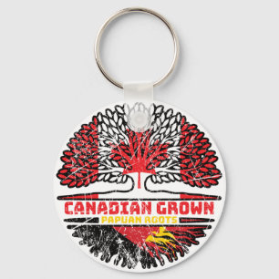 Papua New Guinea Papuan Canadian Canada Tree Roots Keychain