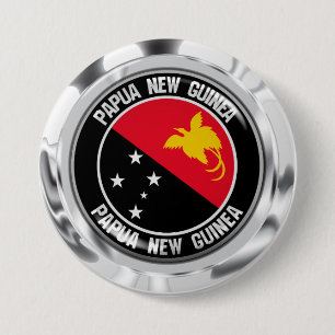 Papua New Guinea Round Emblem 3 Inch Round Button