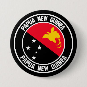 Papua New Guinea Round Emblem 3 Inch Round Button