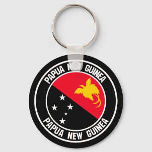 Papua New Guinea Round Emblem Keychain