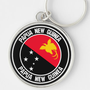 Papua New Guinea Round Emblem Keychain