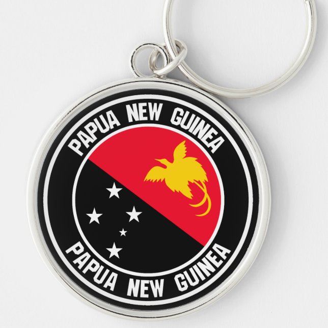 Papua New Guinea Round Emblem Keychain (Front)