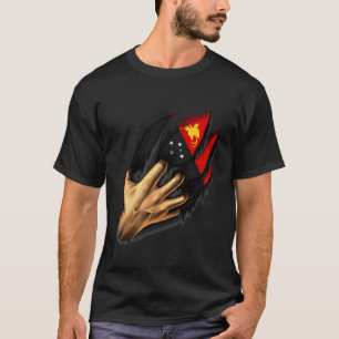 Papuan in Me Papua New Guinea Flag DNA Heritage Ro T-Shirt