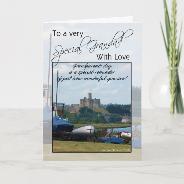 Papy, carte de jour de grands-parents - château de (Devant)