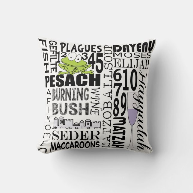 Pâque 16/16" Coussin "Coussin Dayenu" (Recto)