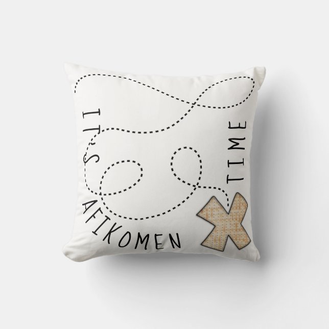 Pâque 16" x 16" Coussin C'est l'heure d'Afikomen (Recto)