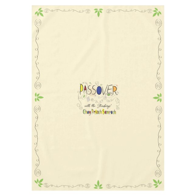 Pâque 60/84" Nappe "Passover Chag Sameach" (Devant)