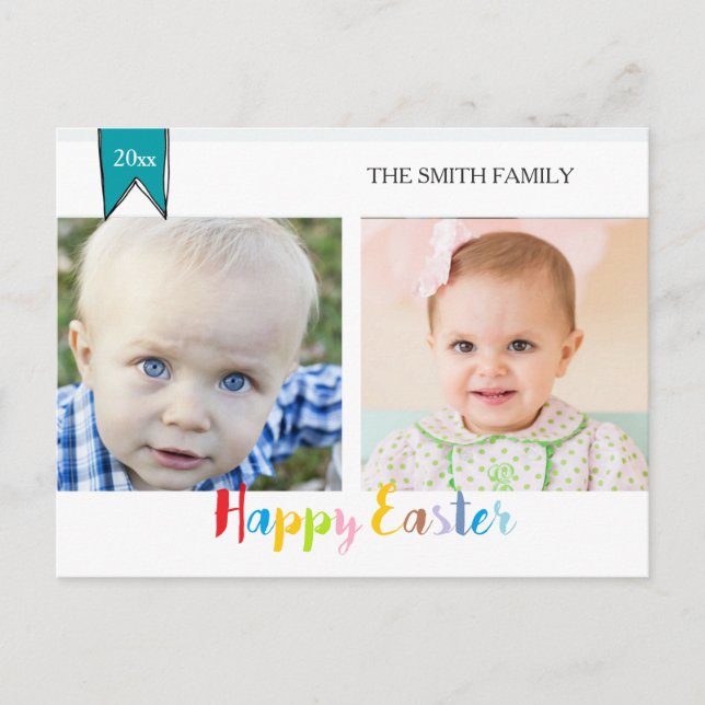 Pâques 2 cartes postales de photo (Devant)