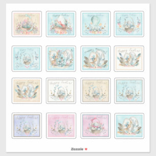 Pâques Bunnies Étiquette Paniers Fleurs mignonnes