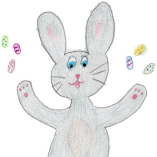 Pâques chanceuses - Lapin gris - Carte