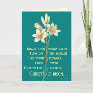 Pâques Lily avec citation Blackburne Carte Pâques
