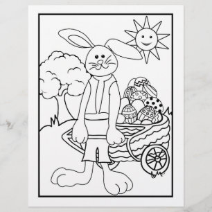 Pâques Panier lapin d'oeufs Page de couleur