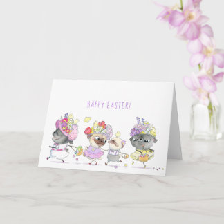 Pâques Parade carlin mignon Carte Pâques