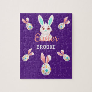 "PÂQUES" PUZZLE BUNNY AVEC OEUFS ET NOM SPECKLED.