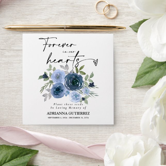 Paquet de graines florales bleues Enveloppe funéra (Wedding)
