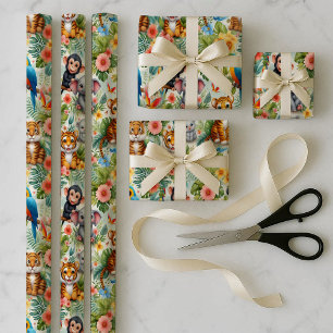 Paquet de papier d'emballage tropical pour bébés a