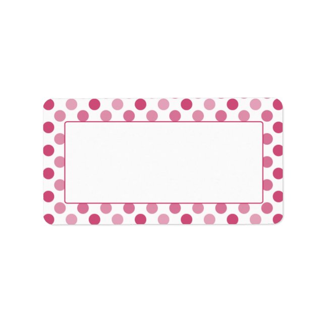 Paquet rose Polka Étiquette de adresse blanc (Devant)